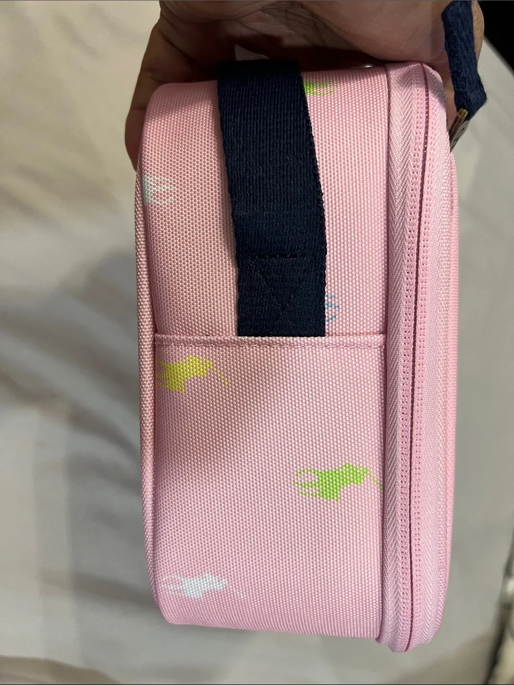 Polo by Ralph Lauren Pink Kids Zip Pouch with Multicolor Pony Motif LUNCH BAG